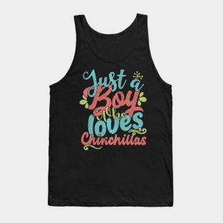 Just A Boy Who Loves Chinchillas - Farmers Gift graphic Tank Top